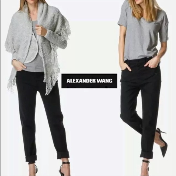 Alexander Wang 003 BoyFit In Black Oversized Jeans Size 25 - Picture 2 of 5